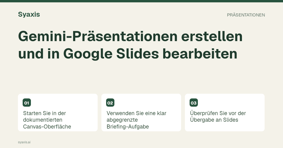 Gemini-Präsentationen erstellen und in Google Slides bearbeiten