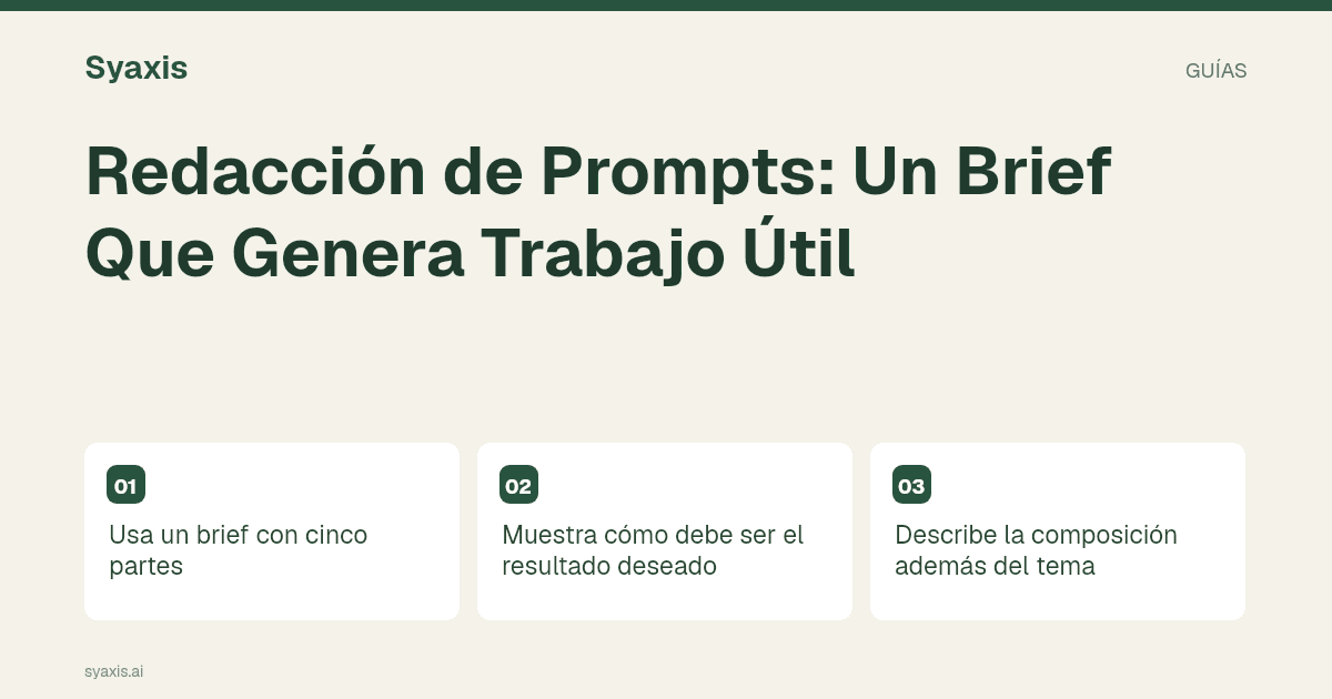 Redacción de prompts: un brief que genera trabajo útil — guía ilustrada.