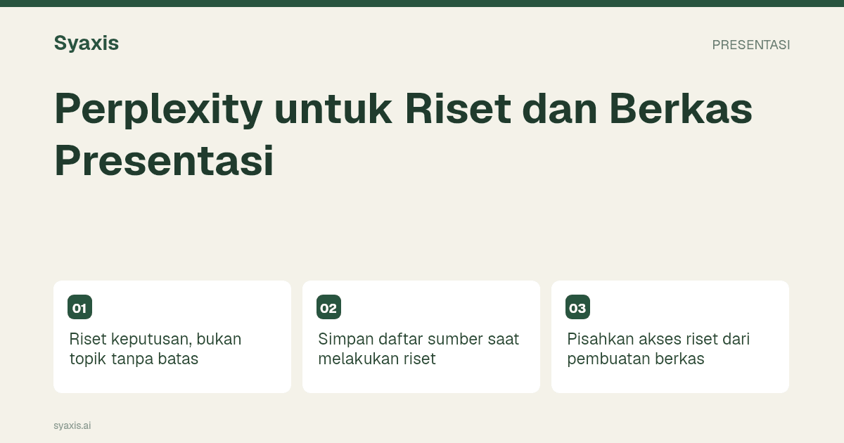 Perplexity untuk Riset dan Berkas Presentasi — panduan artikel bergambar.
